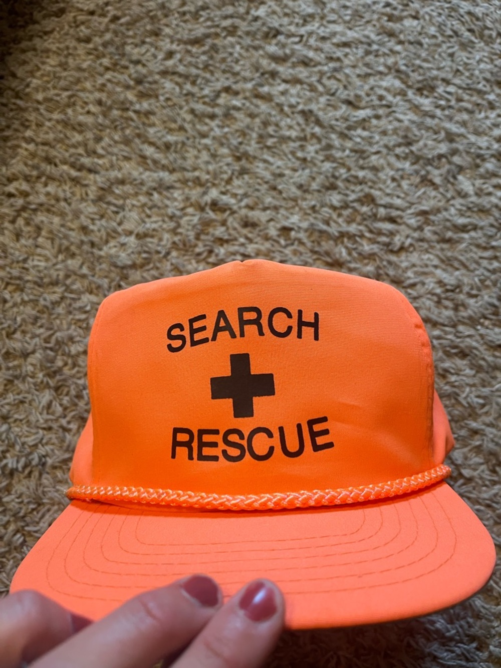 Bright Orange "Search + Rescue" Rope-Trim Cap - Picture 4 of 4